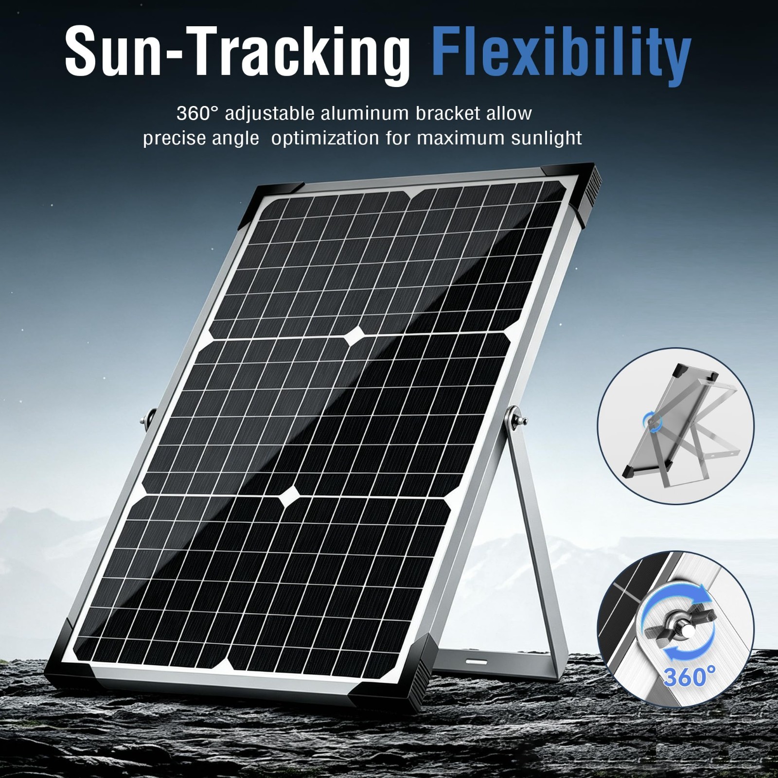 30W Solar Battery Charger Kit – 12V Waterproof Solar Panel with 10A Controller,