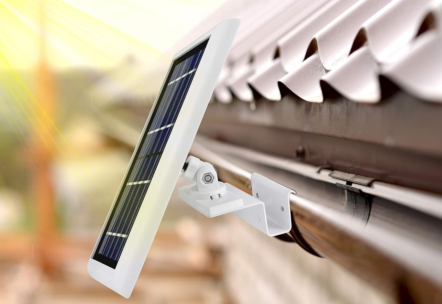 Durable Solar Panel Gutter Mount – 360° Adjustable for All Major Camera Brands