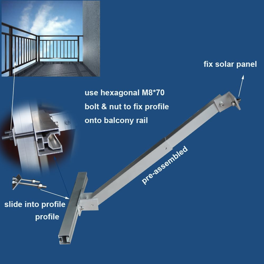 Solar Panel Mounting Brackets Hooks Balcony Railing Holder Power Station Holder