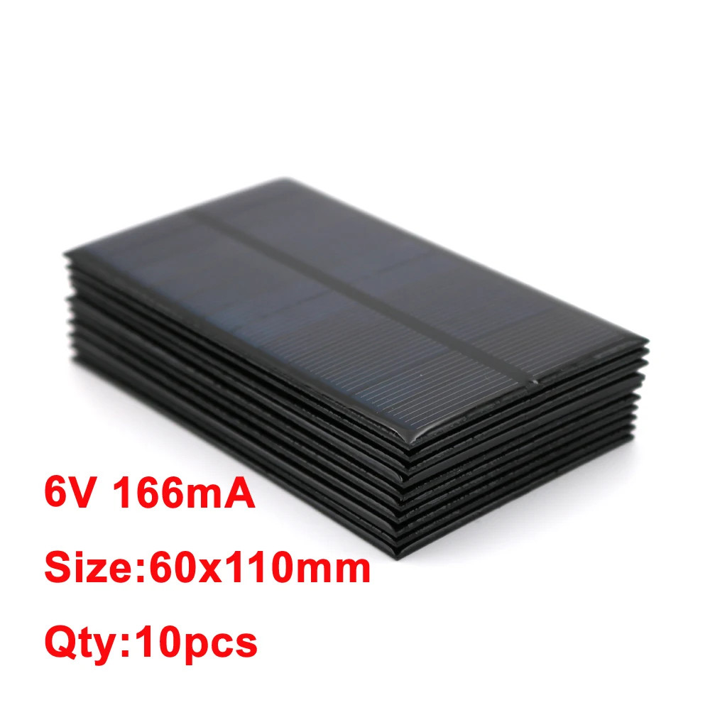 10PCS X DC Solar Panel 6V 100Ma 167Ma 183Ma 333Ma 500Ma 583Ma 750Ma Solar Batter