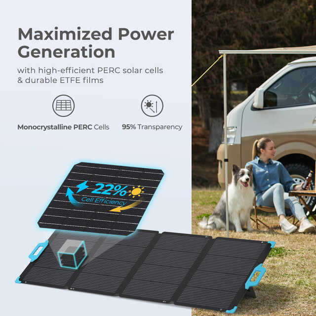 Renogy E.FLEX 220W Portable Solar Suitcase Foldable Solar Panel Off Grid Camping