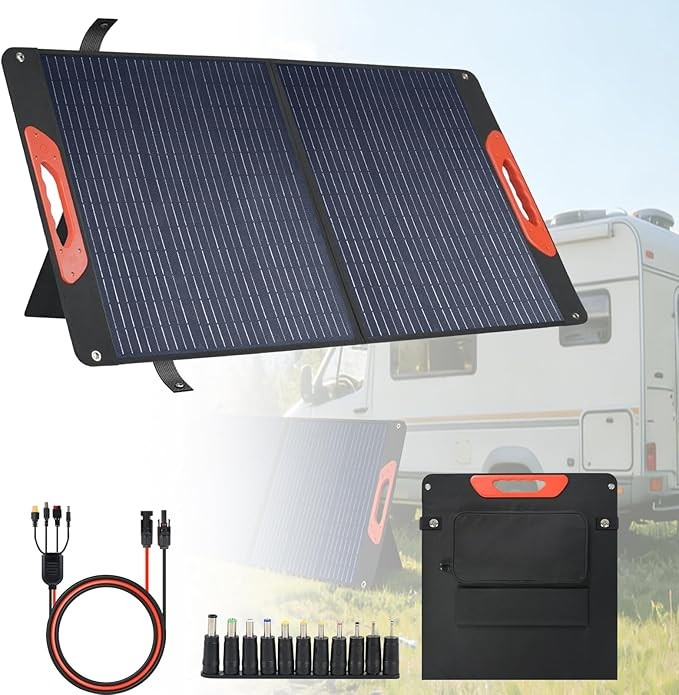Voominhtec SPL01-100W Solar Panel, 23.5% High Effeciency, USB-A/USB-C Output