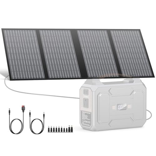 60W Portable Solar Panels, Foldable Solar Panel Charger for Portable Black 60W