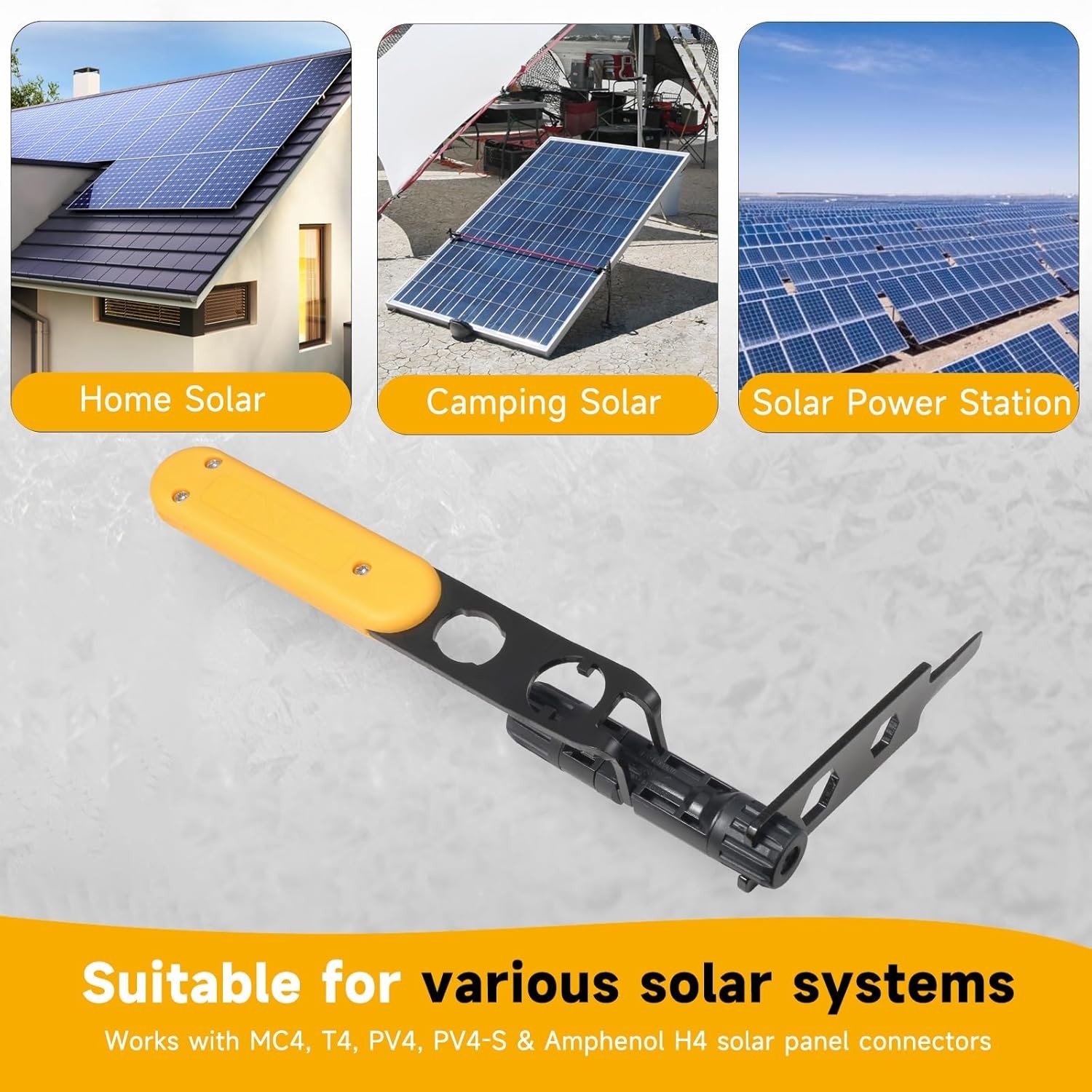 Universal MC4 Disconnect Tool Metal Solar Connector Wrench for Assembly and