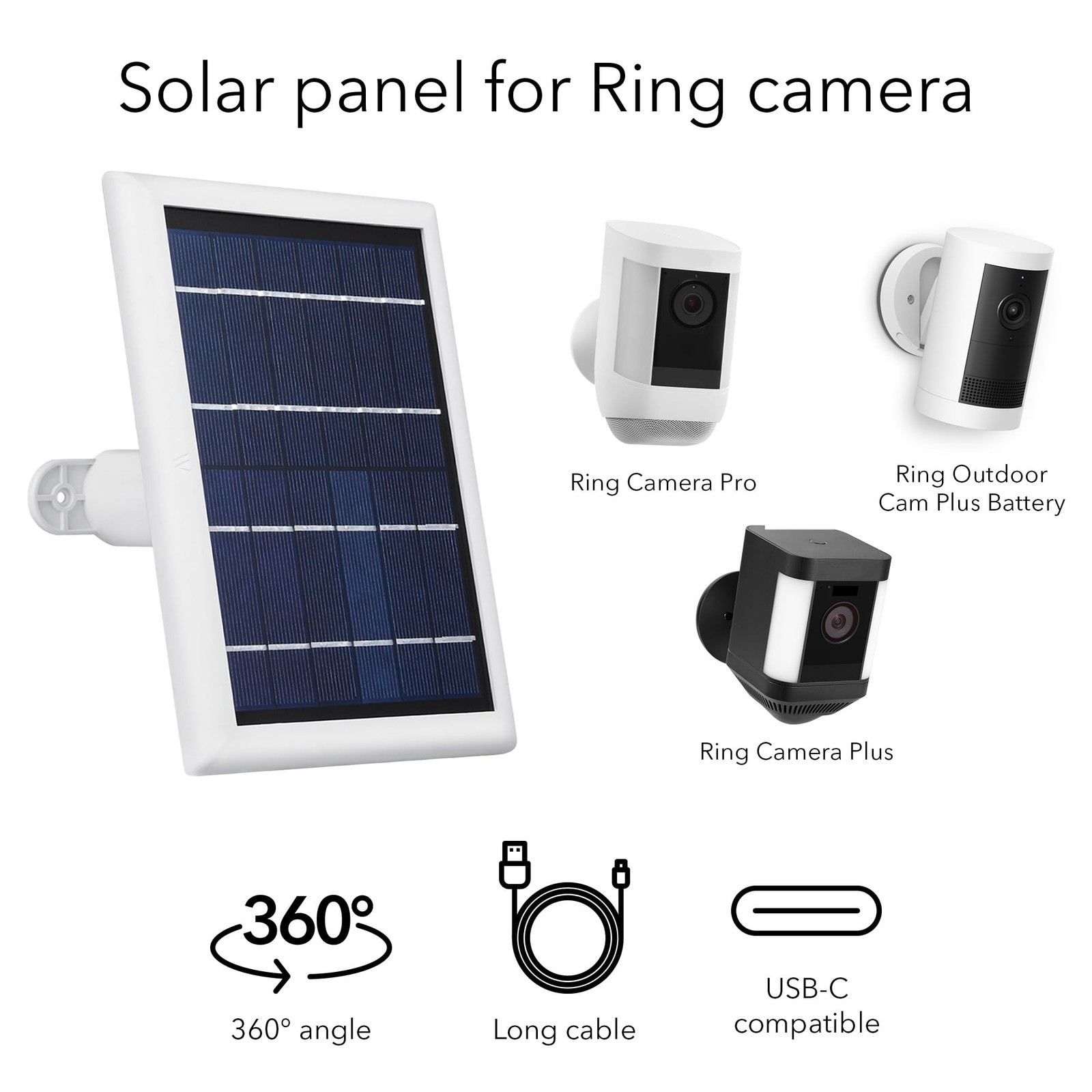 Wasserstein Solar Panel Compatible with Ring Spotlight Cam Battery & All-new …