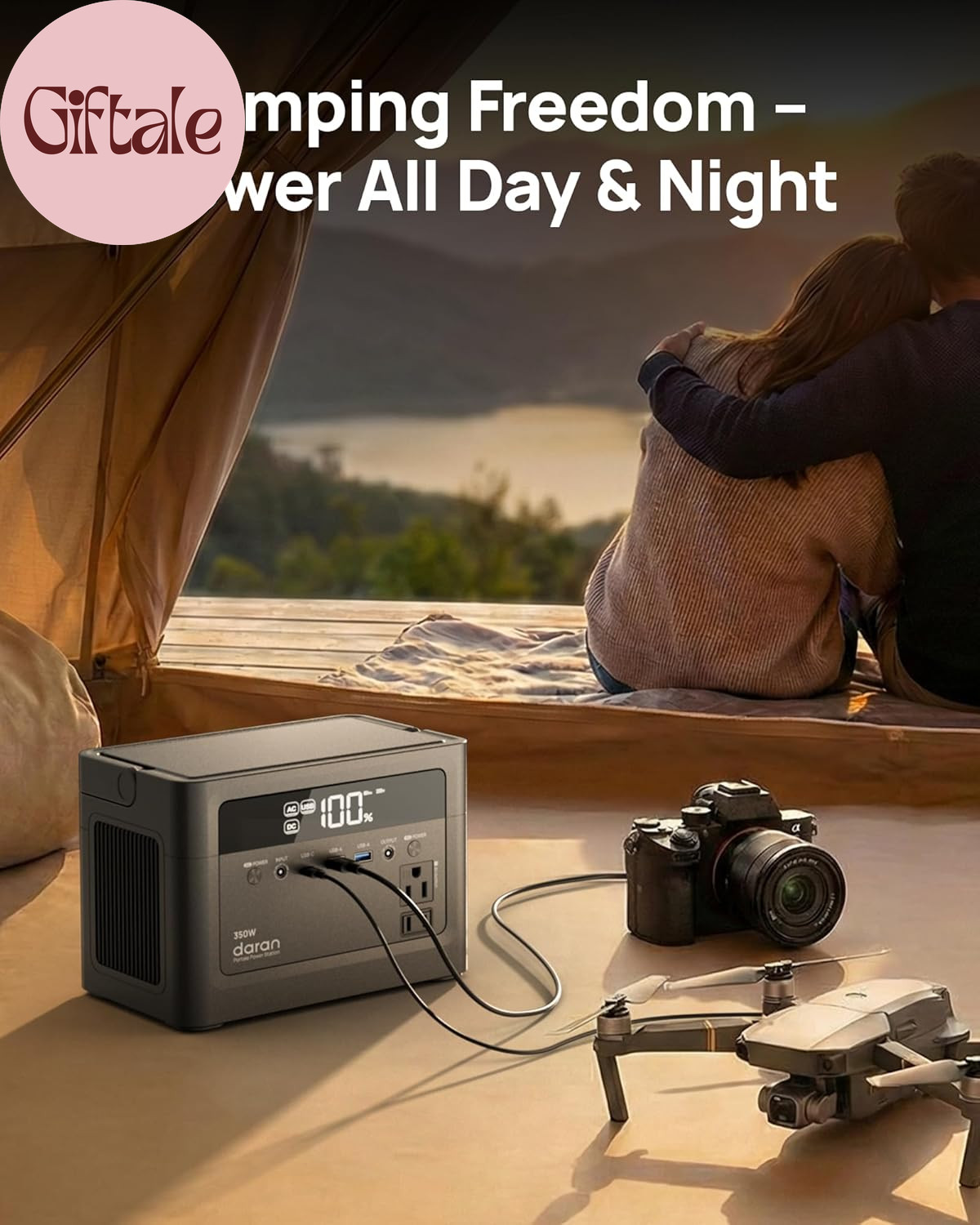 2026 Portable Power Station 350W, 288Wh Lifepo4 Battery Backup, Power Bnak with