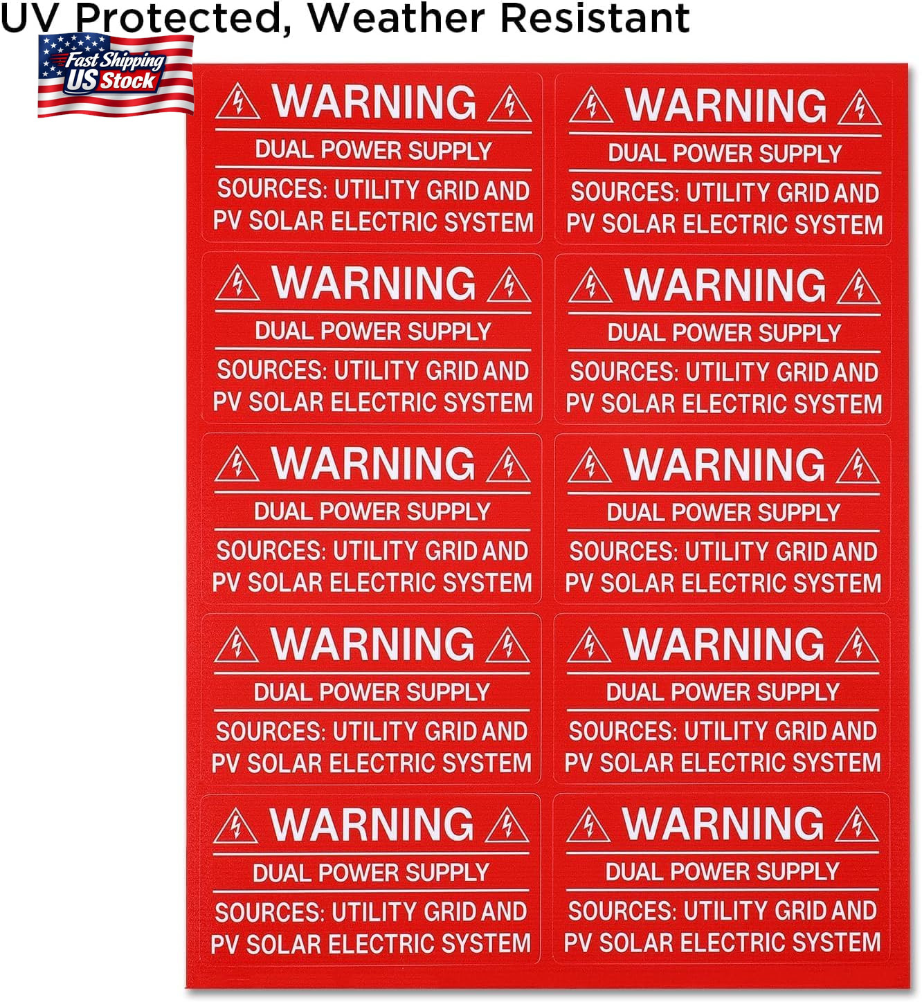 62-Pack Solar PV System Label Kit – Code 2020/2023 Compliant Photovoltaic Sticke