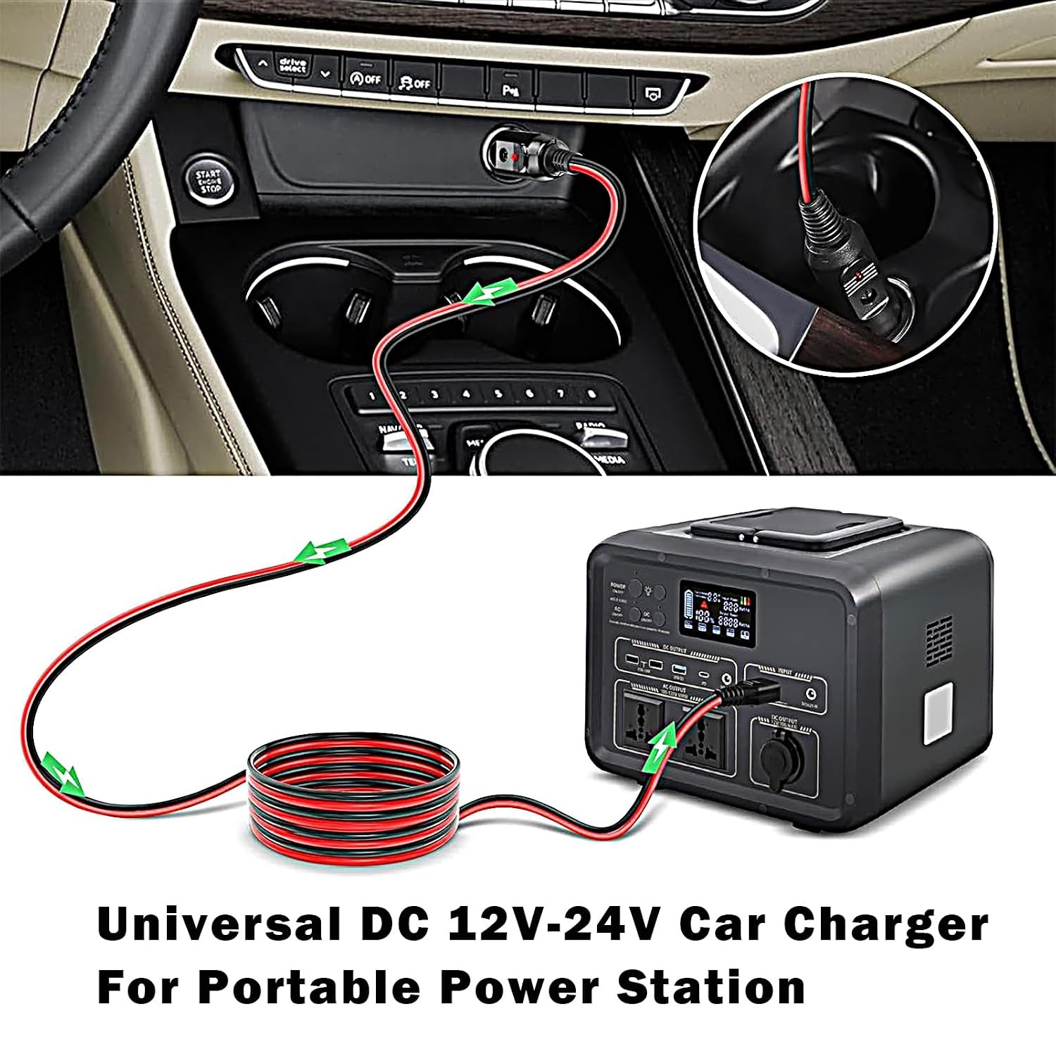 12V/24V Cigarette Lighter XT60 Car Charger Plug for Ecoflow Delta/River/River 2