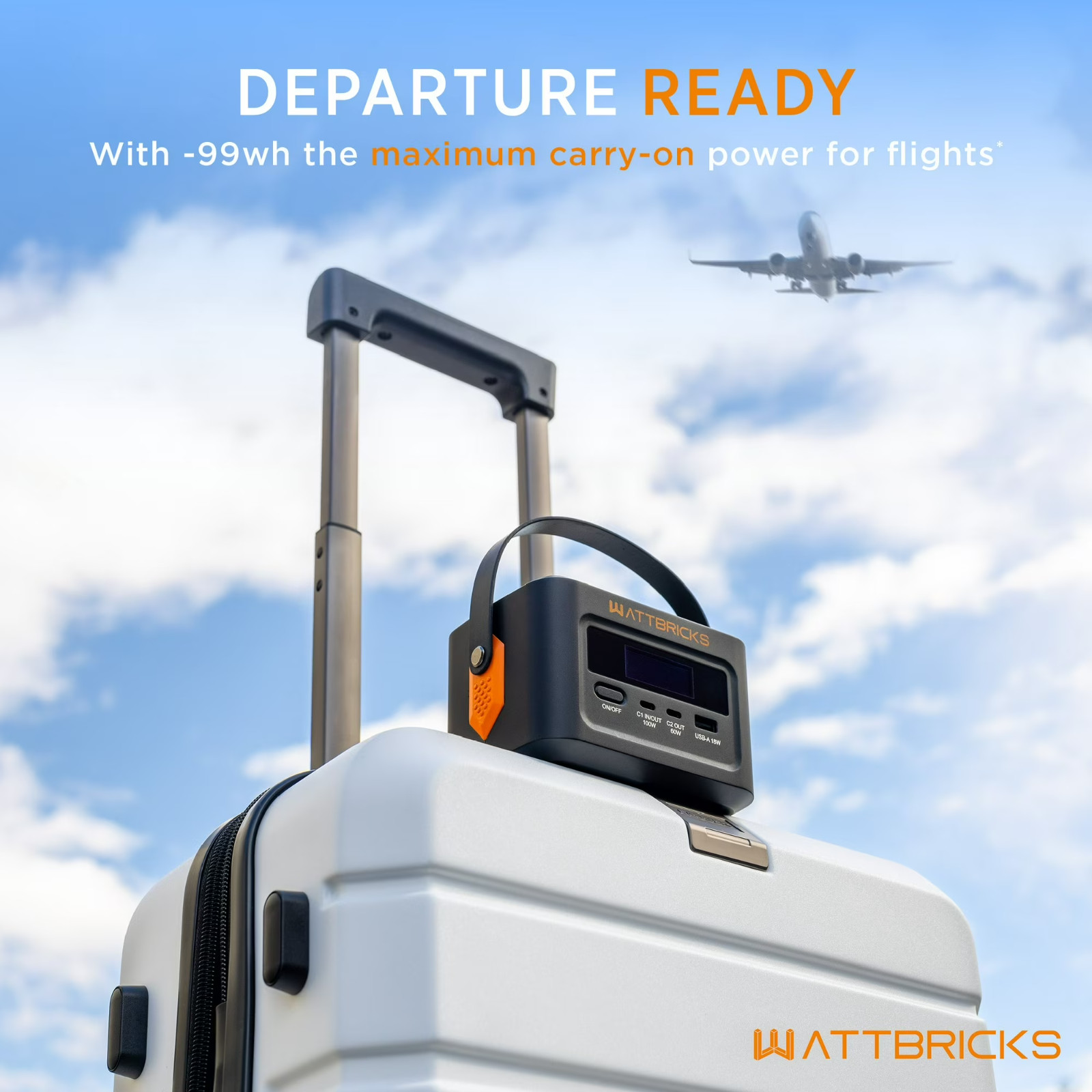 【NEW】WATTBRICKS ENERGY 120-WATT PEAK PORTABLE POWER STATION & SOLAR PANEL BUNDLE