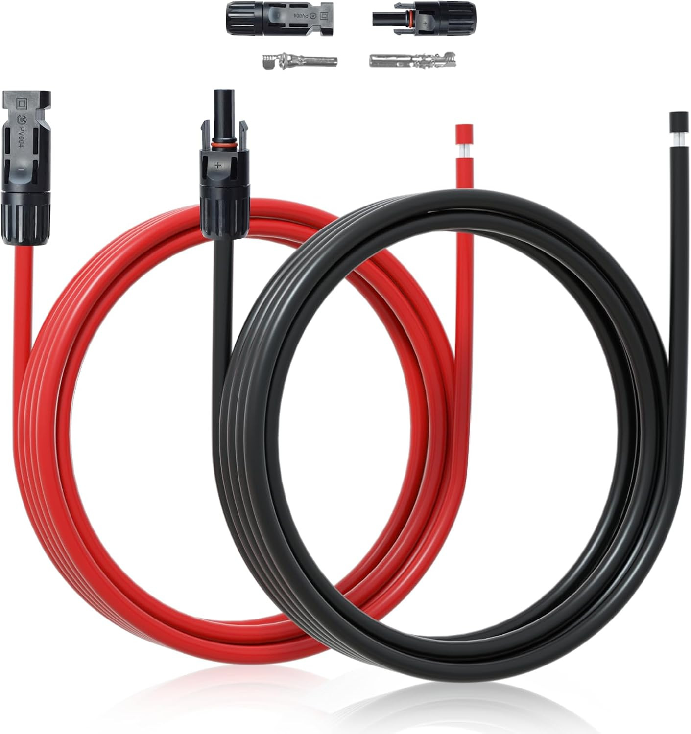 10FT 10AWG Solar Extension Cable 30A/1000V DC, IP67 Waterproof with Compatible Q