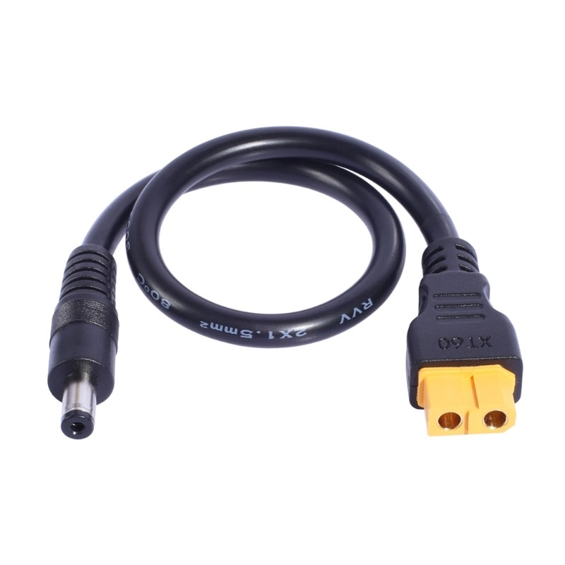 XT60 Female to DC5.5×2.1mm/DC5.5×2.5mm Cable for High Current Applications