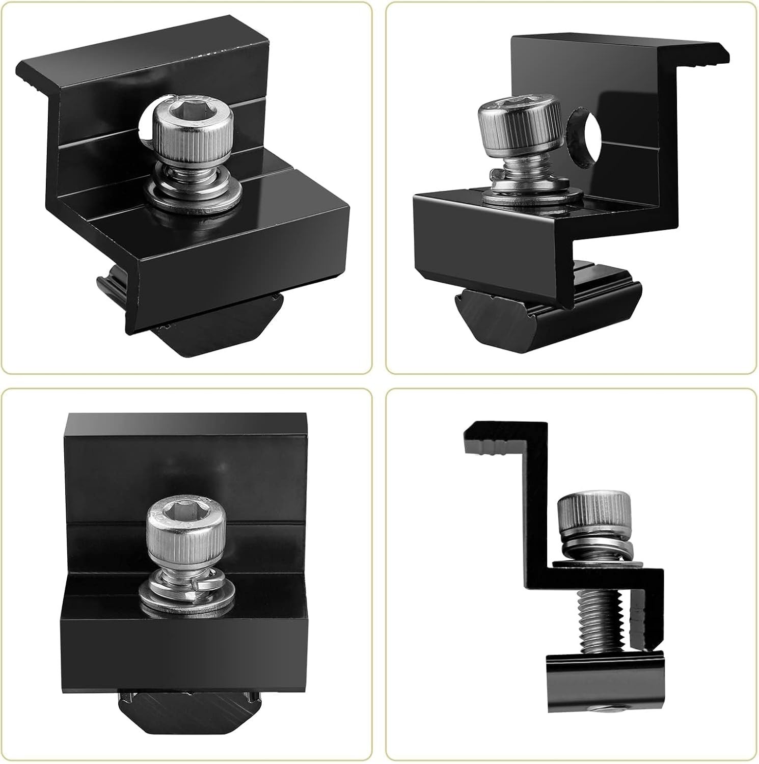 Versatile Aluminum Solar Panel Bracket Kit – 10pcs for 30mm/35mm Installations