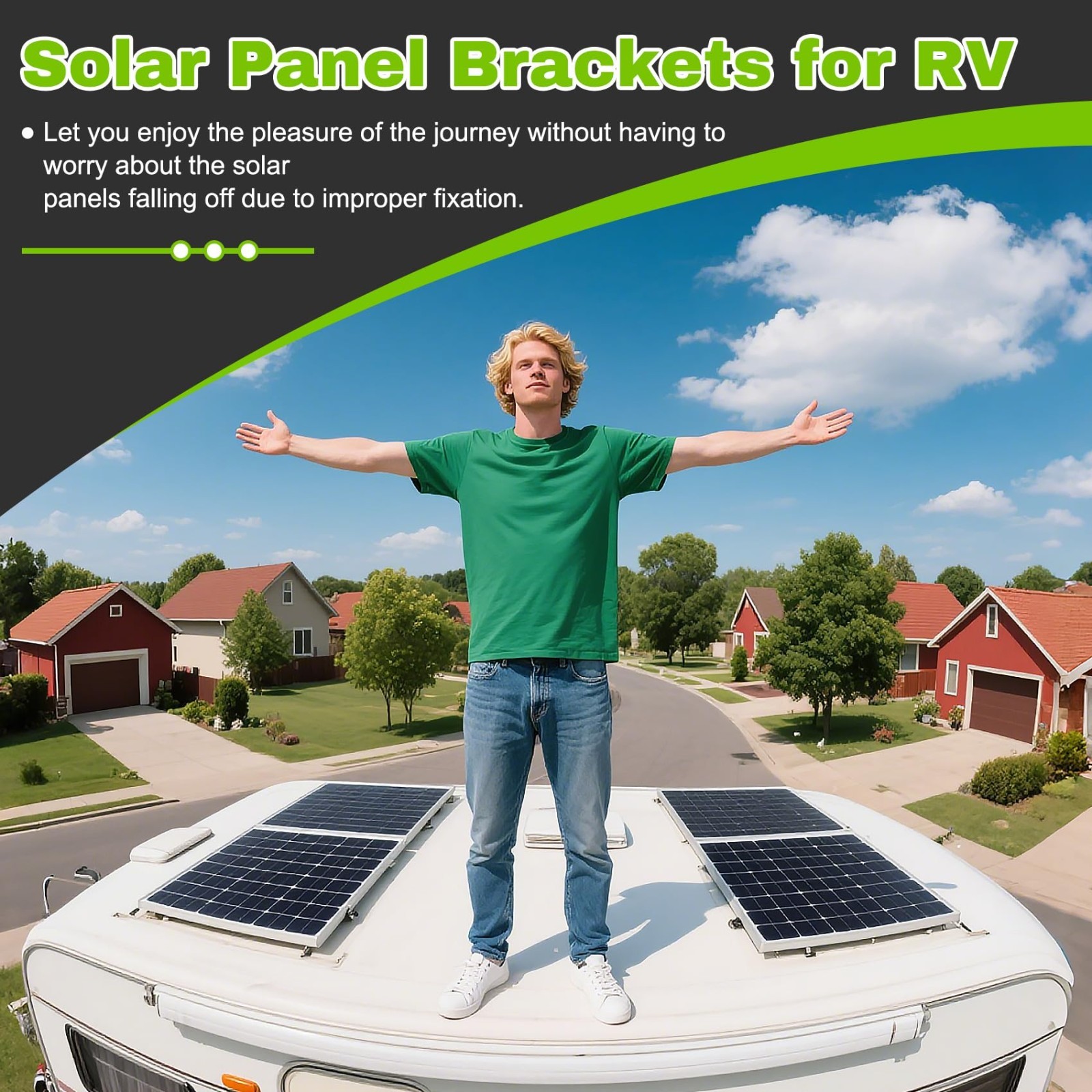 4 Pack Adjustable Solar Panel Tilt Mount Brackets with Foldable Legs – 45″ Panel