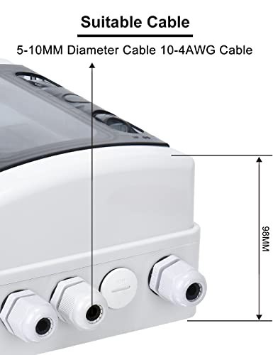 Solar Panel Disconnect Switch with Surge Protector, 40A DC1000V Combiner Box, RV