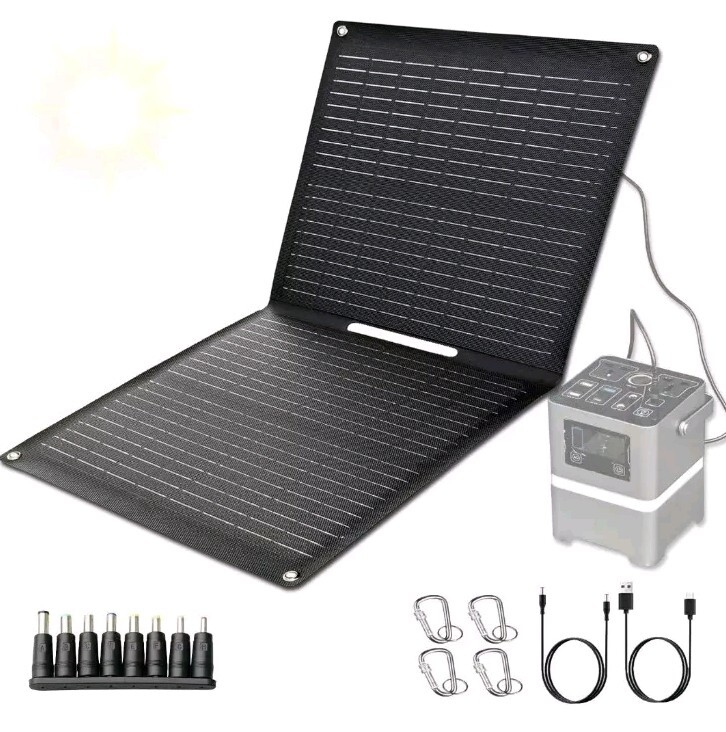 Voll Cool 60W Foldable Solar Panel Portable Solar Panel Charger Kit with 2 US…