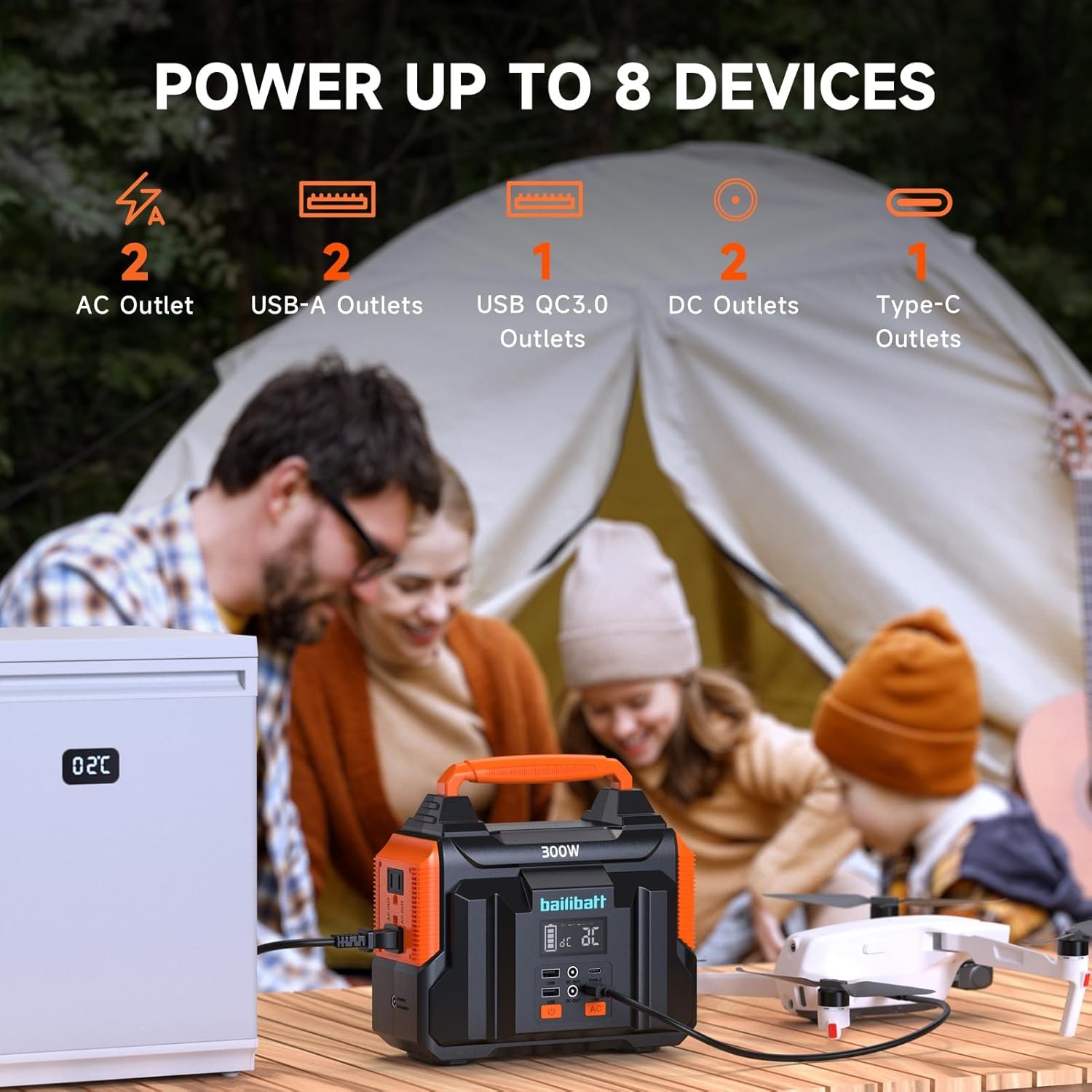 Portable Power Station 300W 257Wh Lithium Battery Small Portable Generator