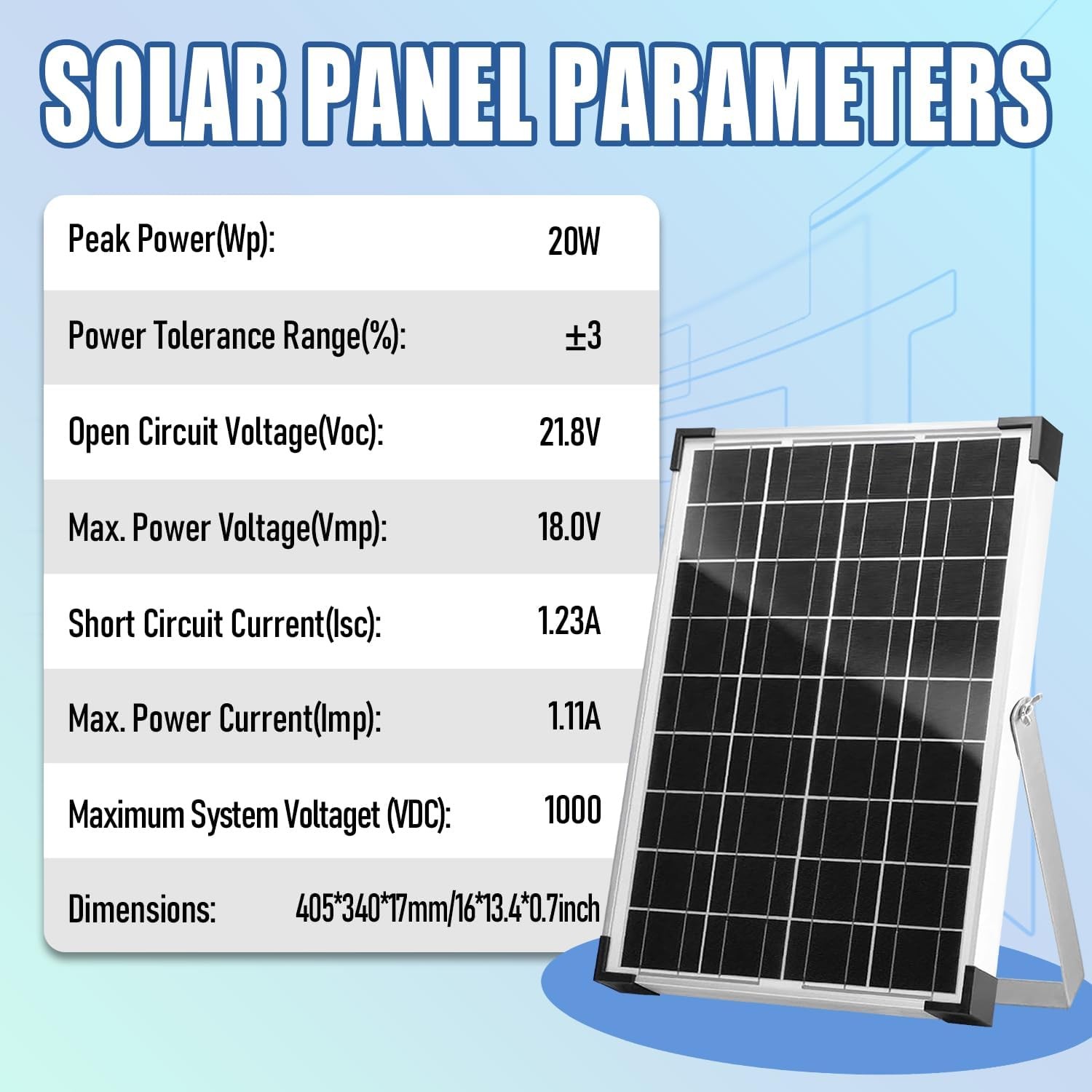 20W Solar Panel 16V Charger Battery Charger Kit Maintainer RV Boat Trailer ATV