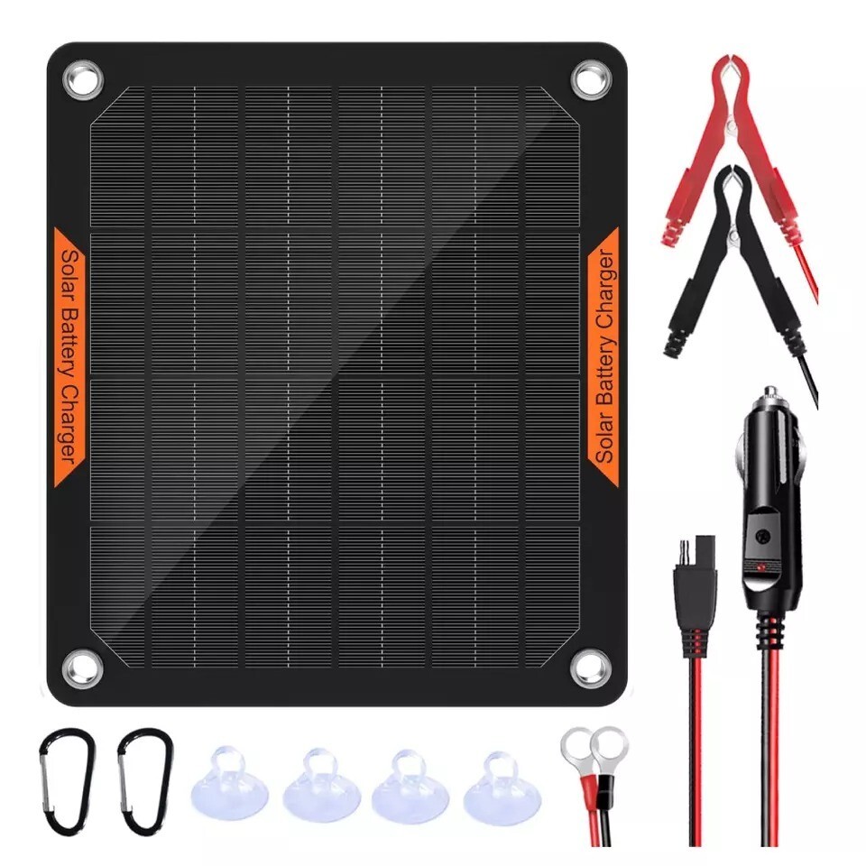 Waterproof Solar Battery Maintainer Car RV Charger 12 Volt Tender Trickle 5W