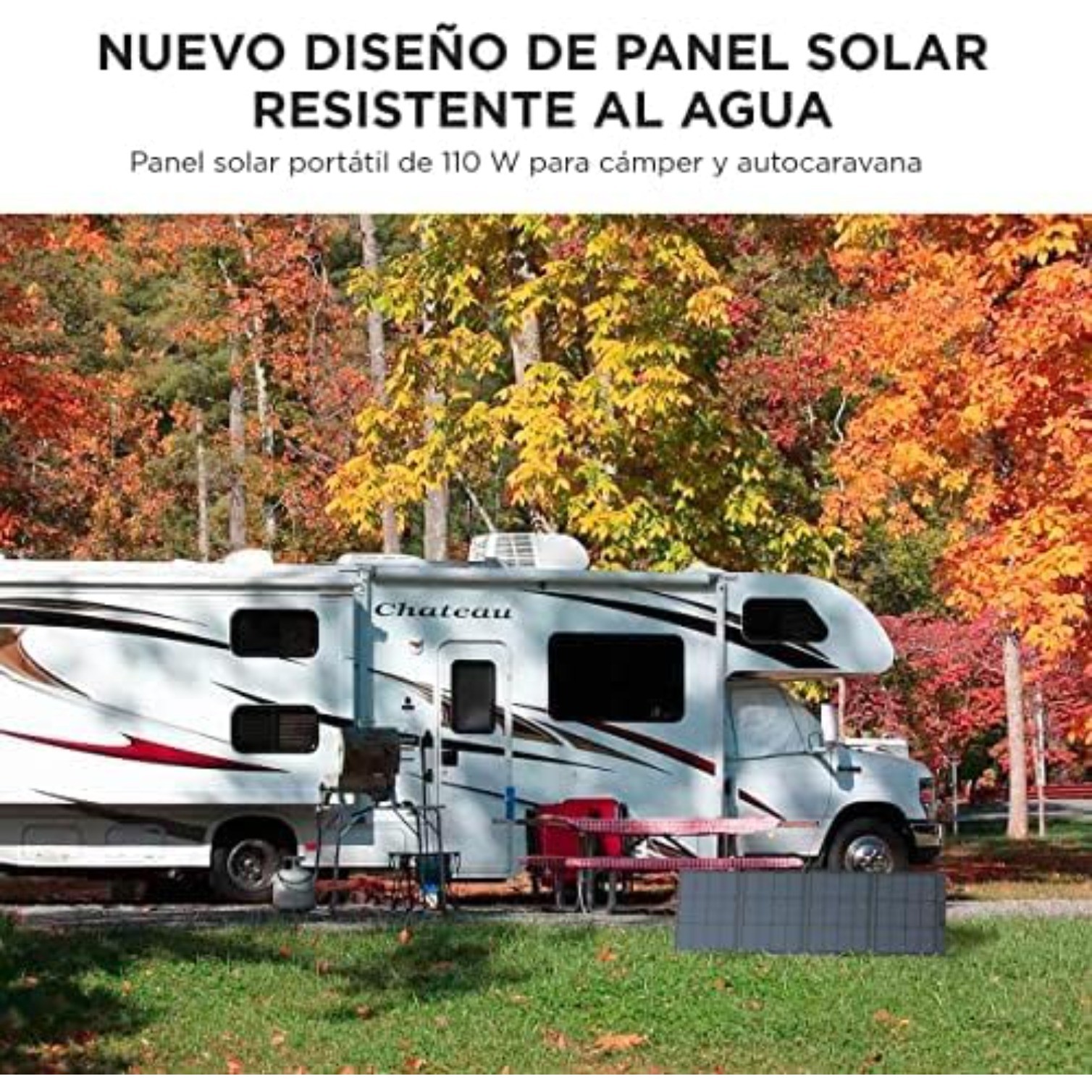 110W Portable Solar Panel, Waterproof Foldable with Carry Case, 23% Efficiency