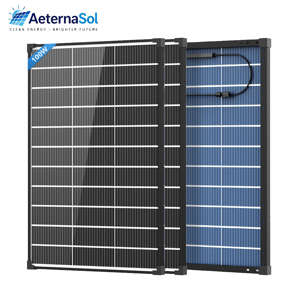 200W Solar Panel Bifacial (100W*2)N-Type Mono Home RV Off Grid Battery Upgrade