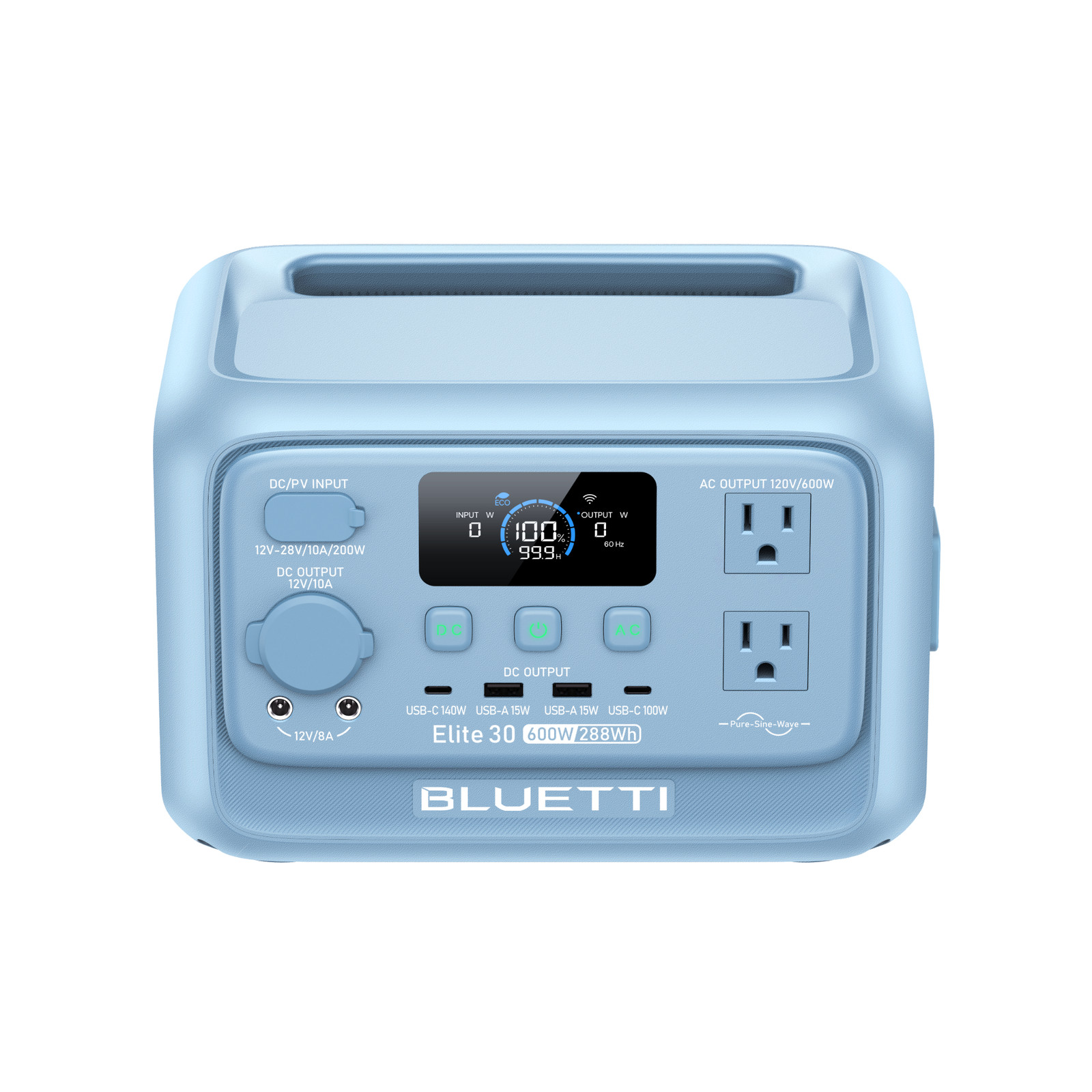 BLUETTI Elite 30 V2 288Wh Blue Portable Power Station Generator for Outdoors