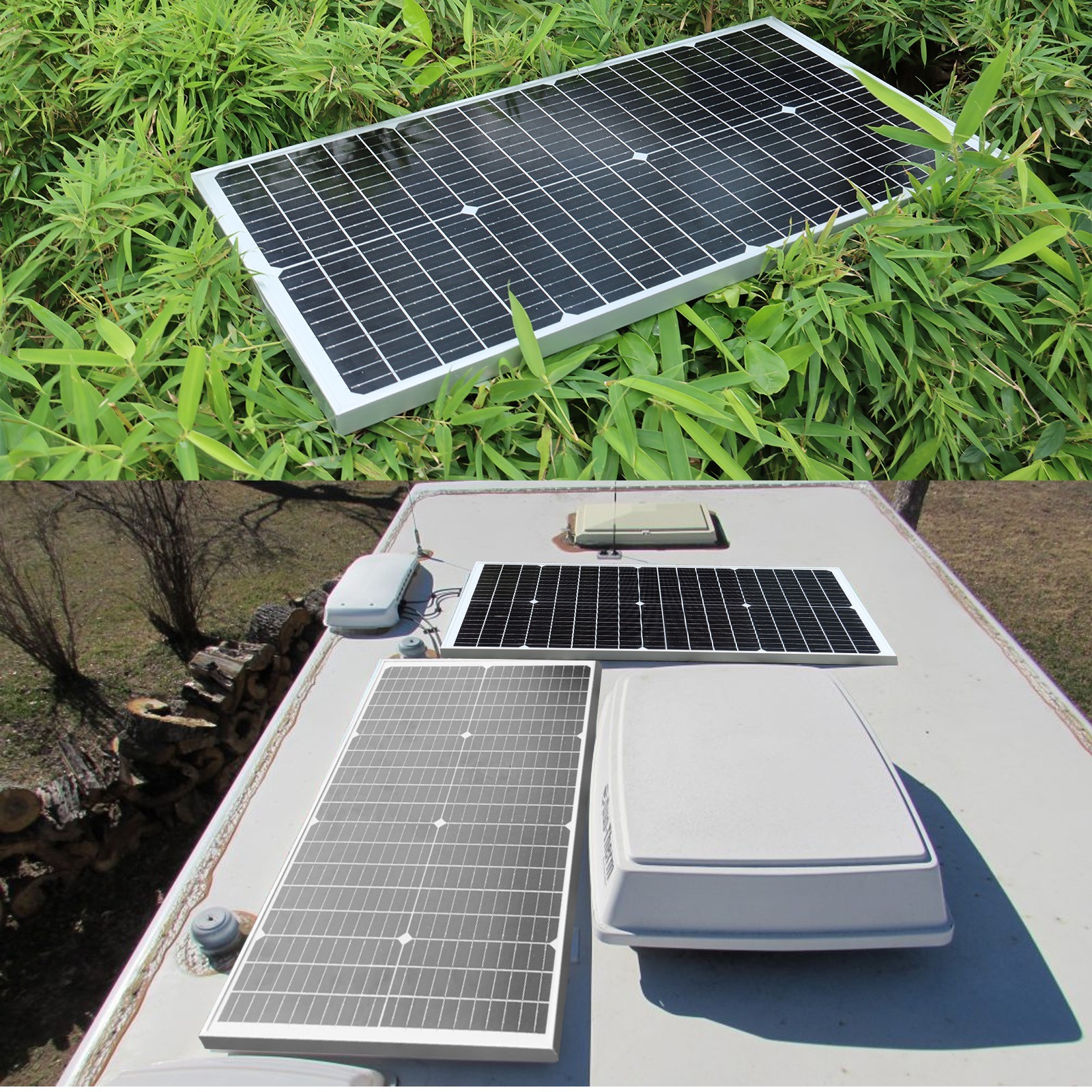 50W Solar Panel Monocrystalline Glass Photovoltaic Module for Balcony RV Camping