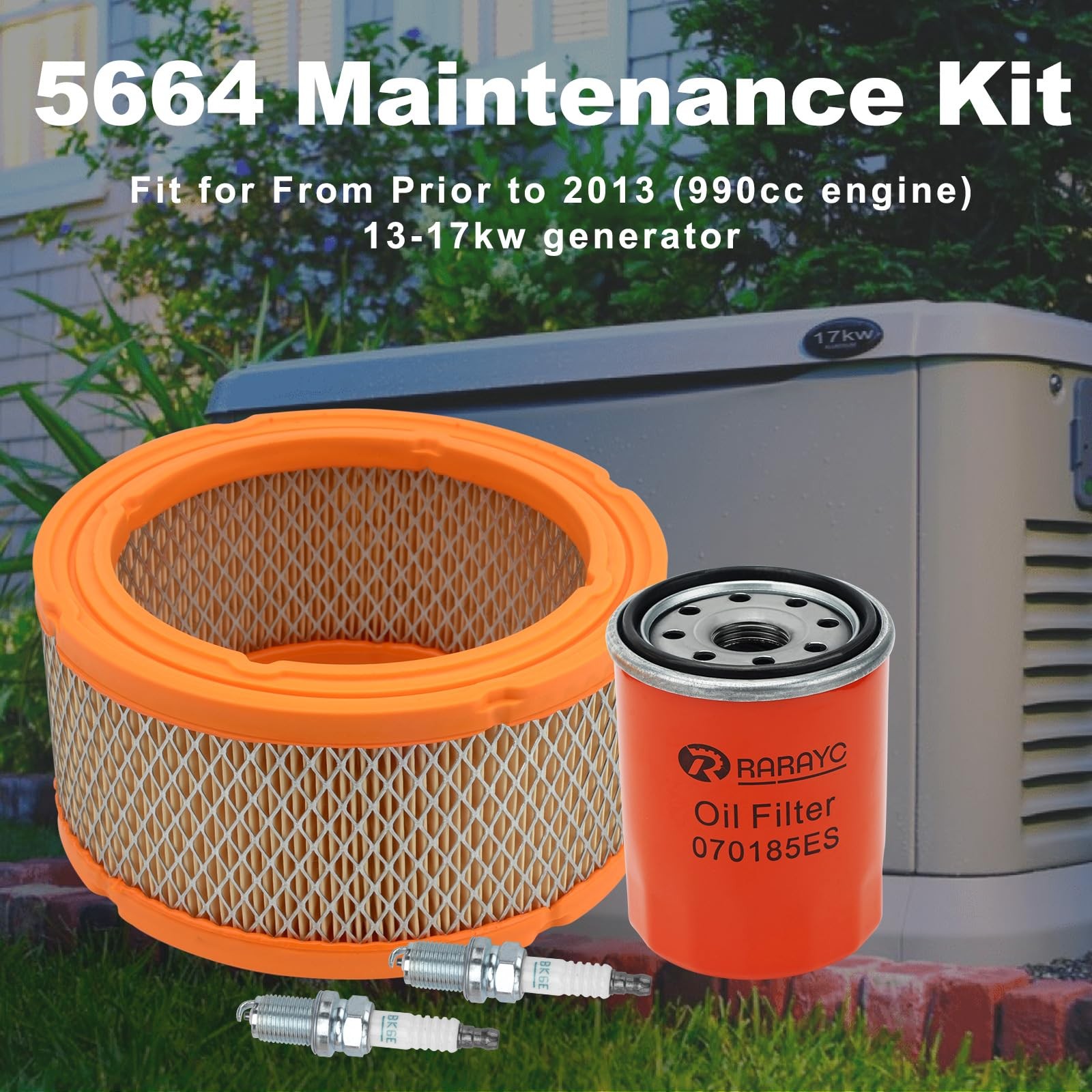 5664 Maintenance Kit with Generac 13KW 14KW 15KW 16KW 17KW Generators 990cc E…