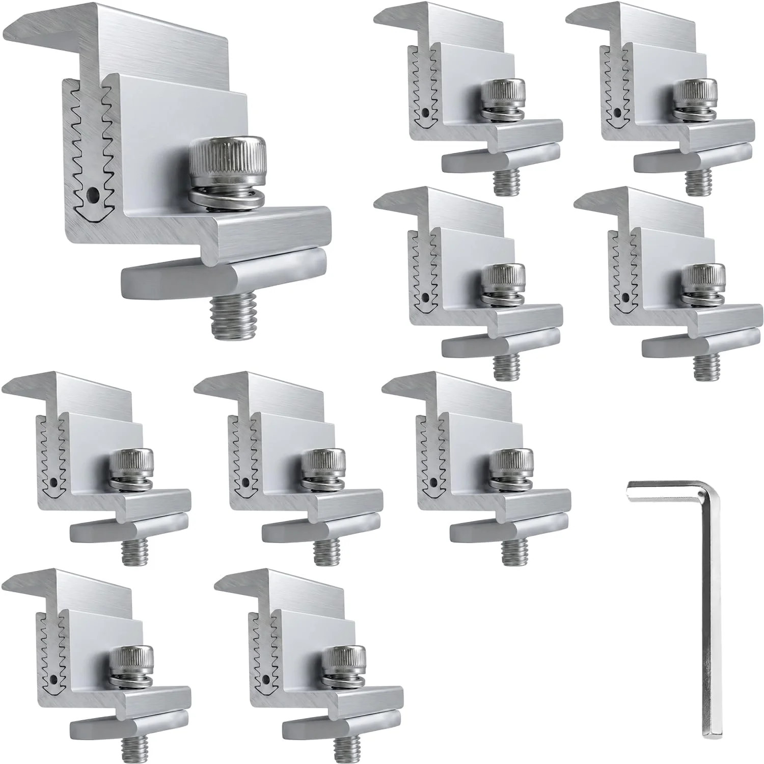 Solar Panel End Clamp Mounting Brackets 10 Pcs 32-50mm for Framed Solar