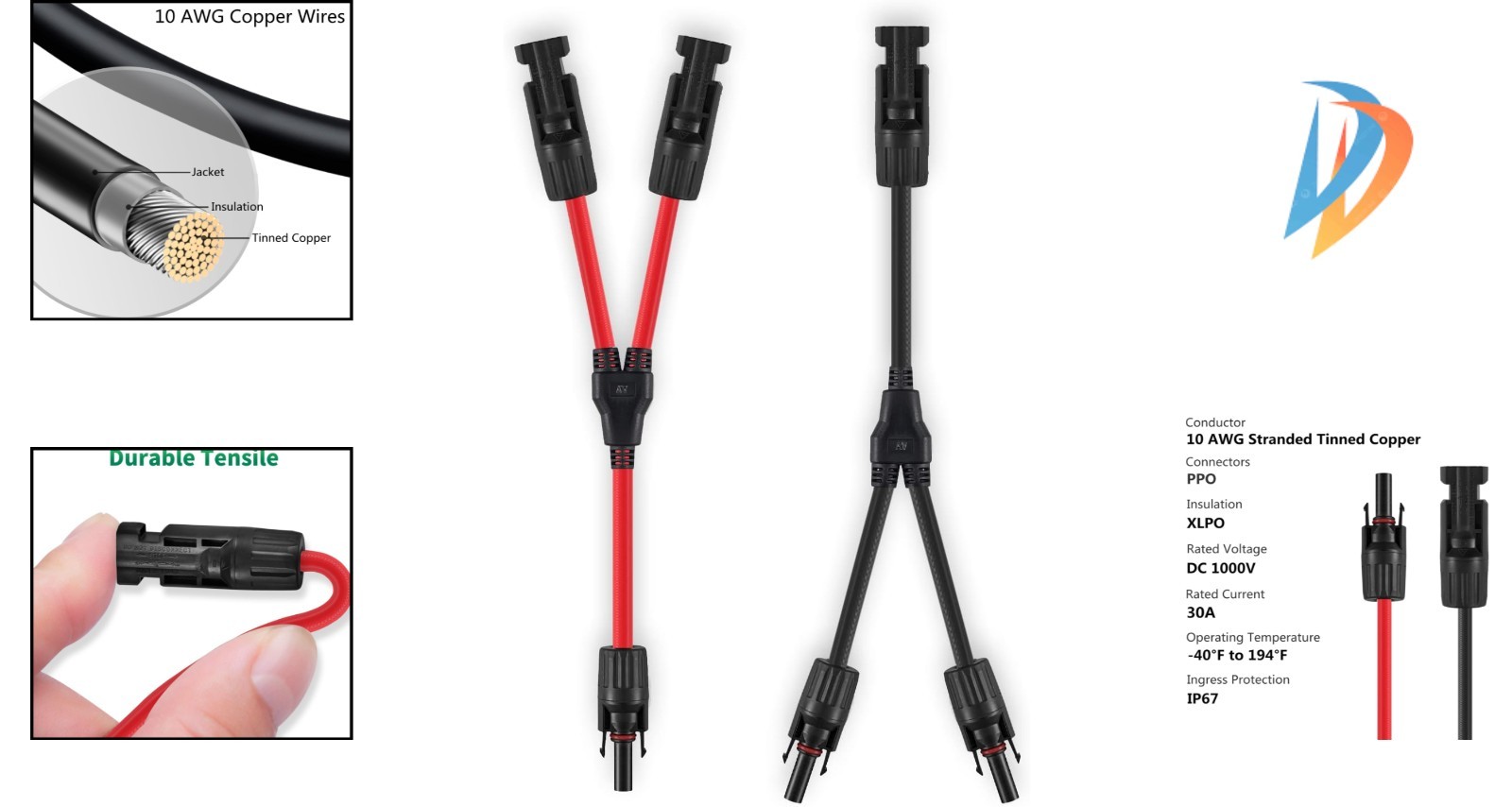 10AWG Y Branch Solar Connector – Efficient Parallel Adapter for Clean Energy