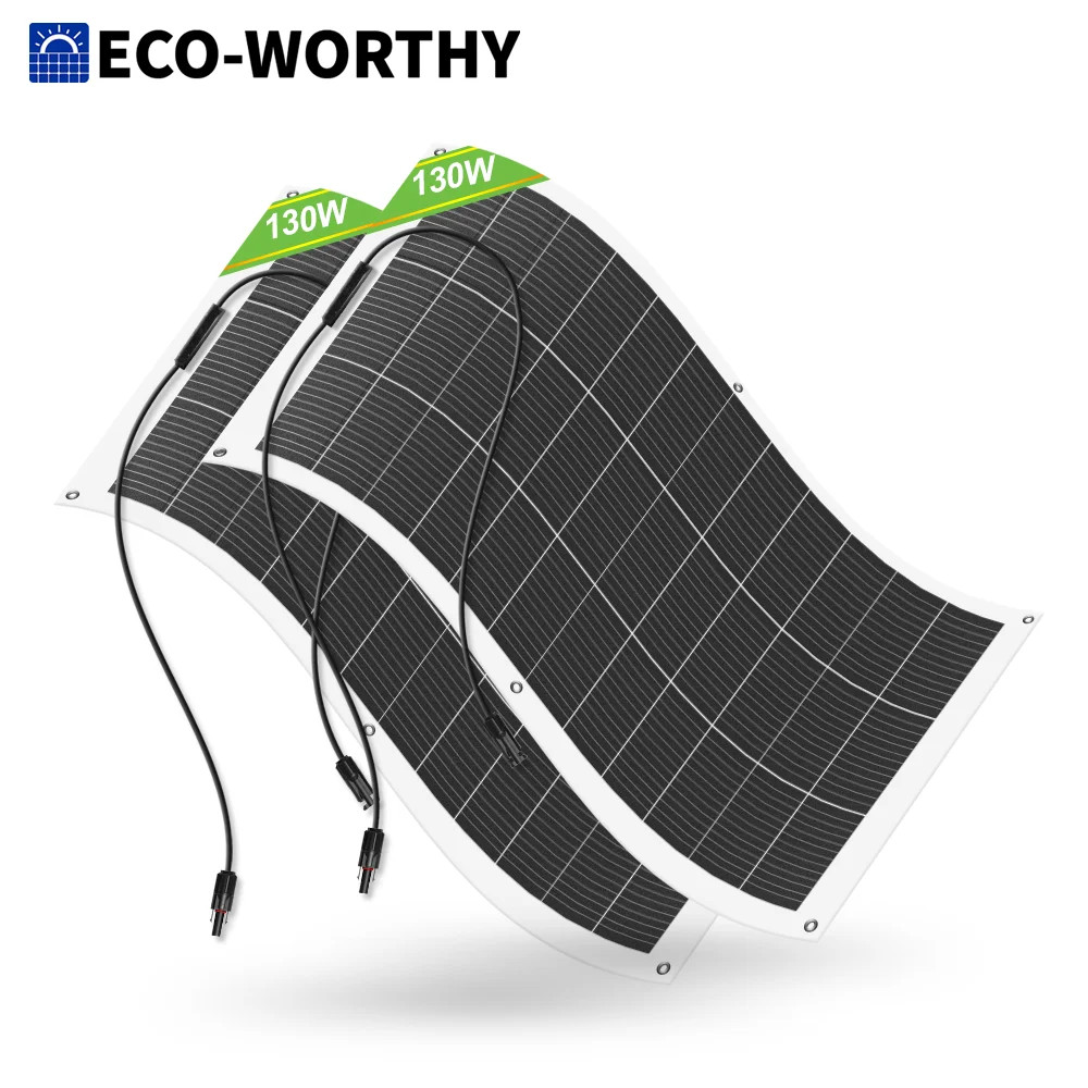 130W 12BB Flexible Solar Panel 23.5% High Efficiency Waterproof RV