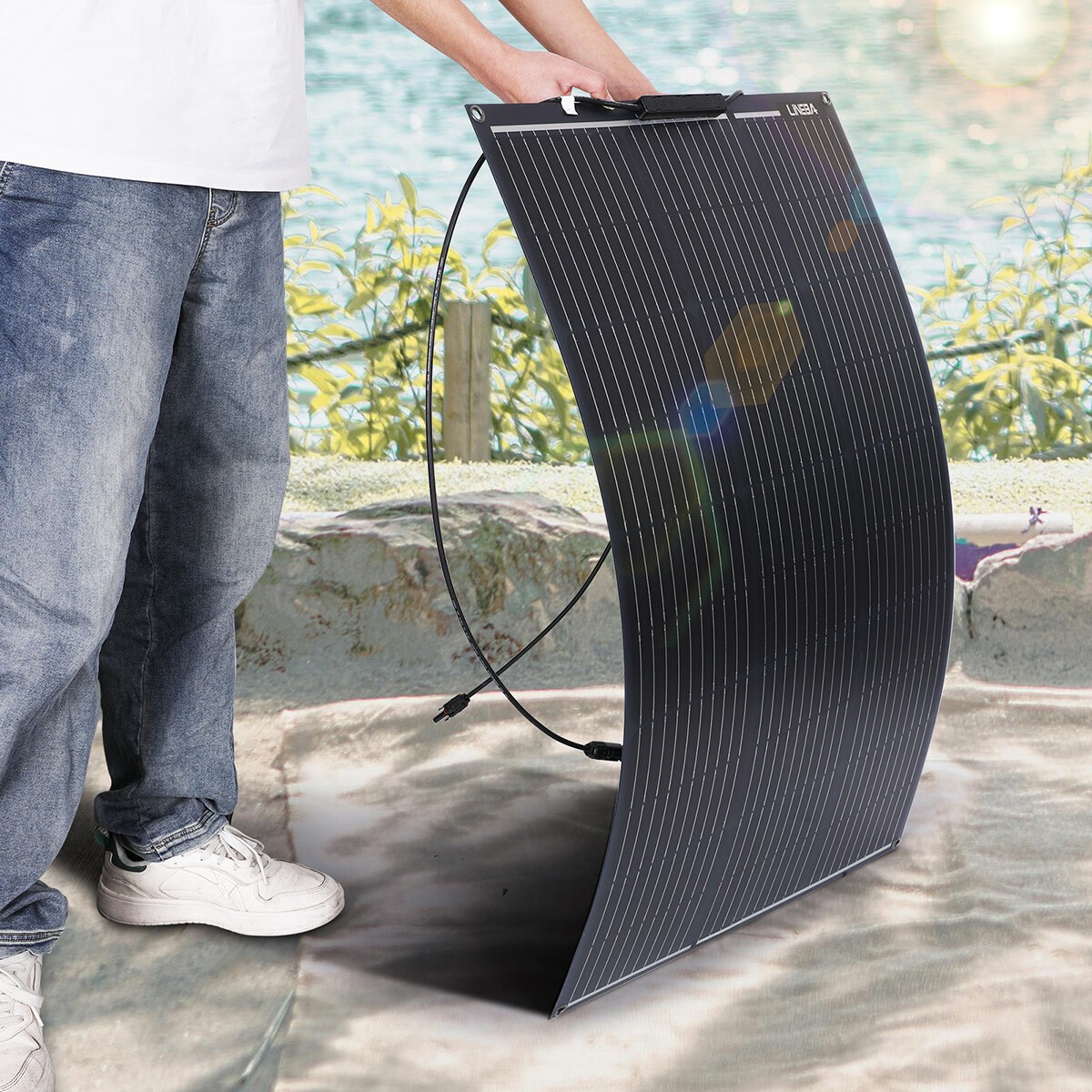Waterproof 100W Watt 18V Solar Panel Mono 23% High Efficiency PV for Sunshed Car