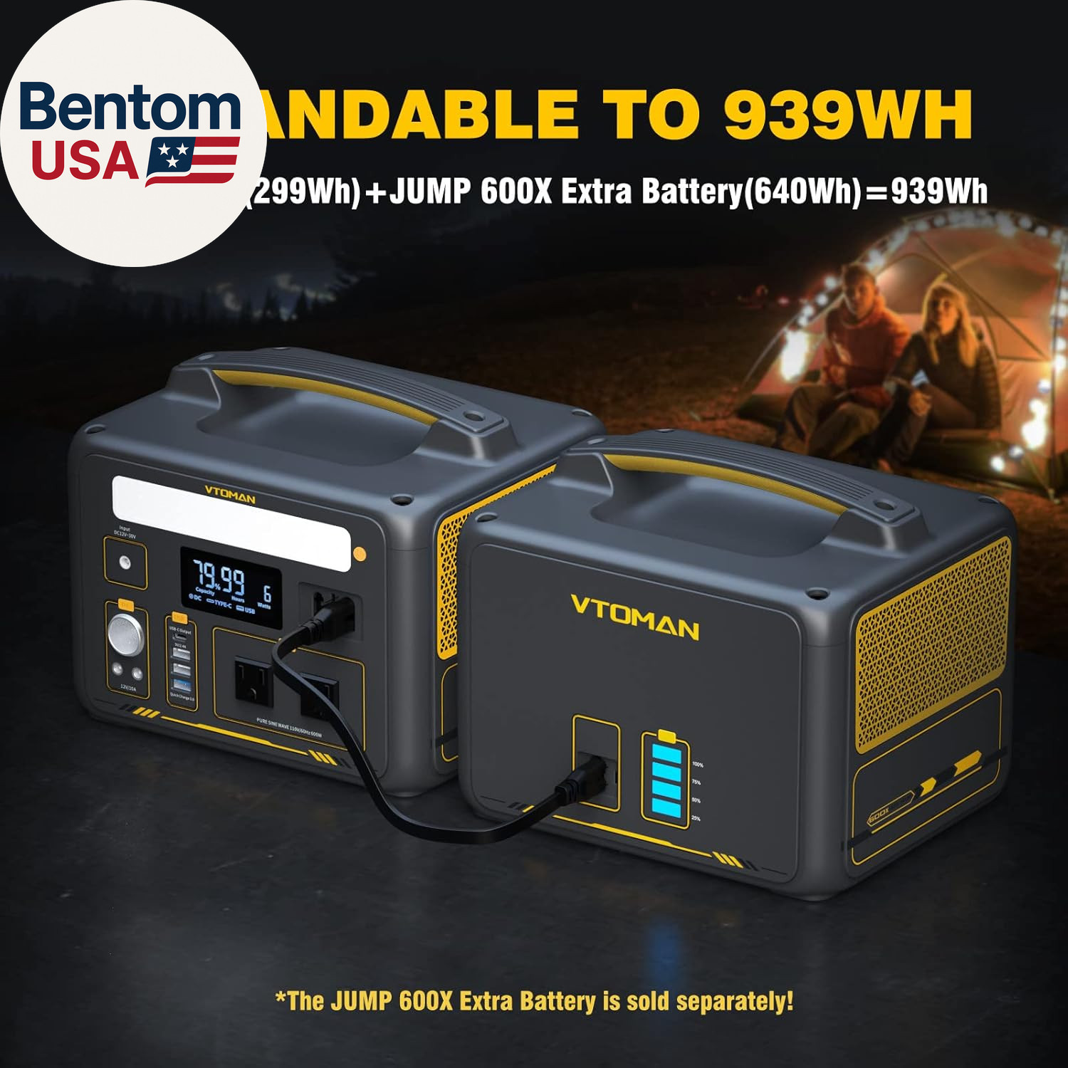 Jump 600X Portable Power Station 600W, 299Wh Solar Generator Lifepo4 Battery Pow