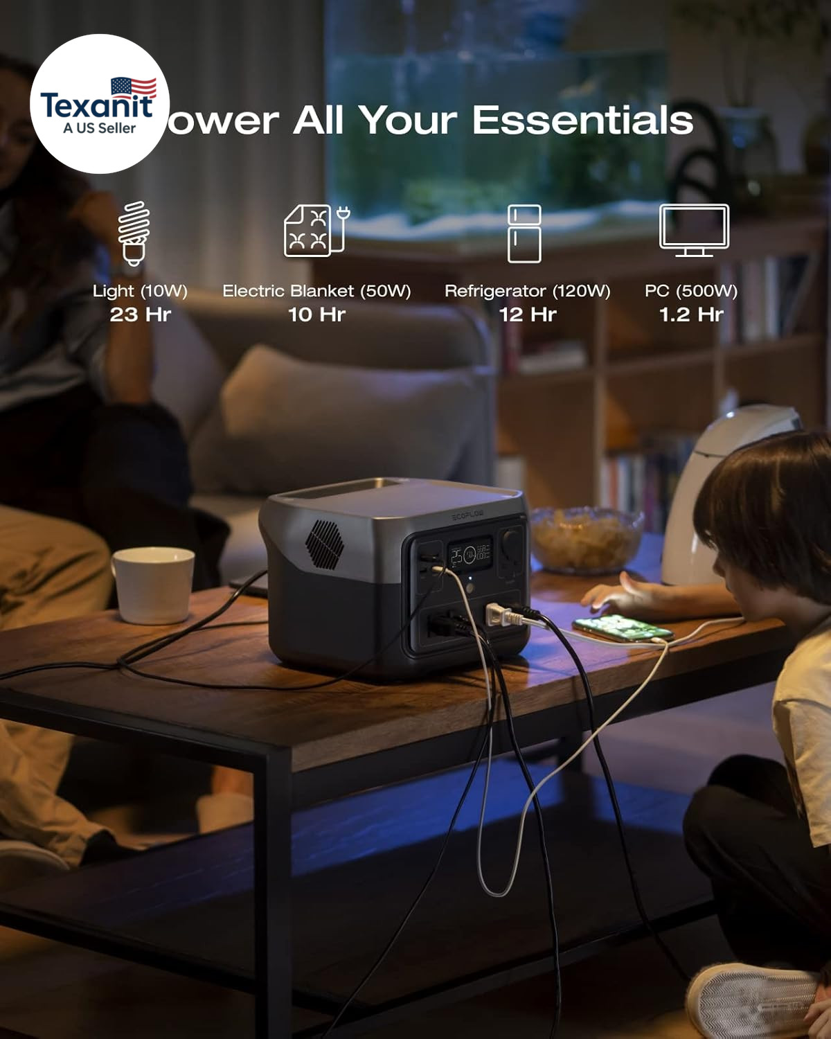 Solar Generator RIVER 2 Pro 768Wh Portable Power Station & 160W Portable Solar P