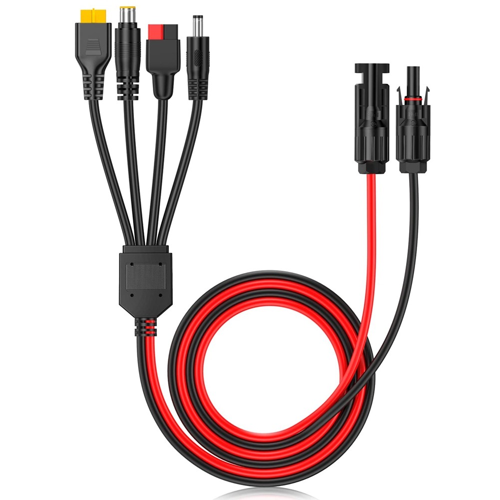 4-In-1 Solar Panel Connector Extension Cable Splitter for Connector DC3606