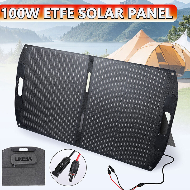 200W Folding Solar Panel Kit 12V Foldable Portable Suitcase Mono Camping Caravan