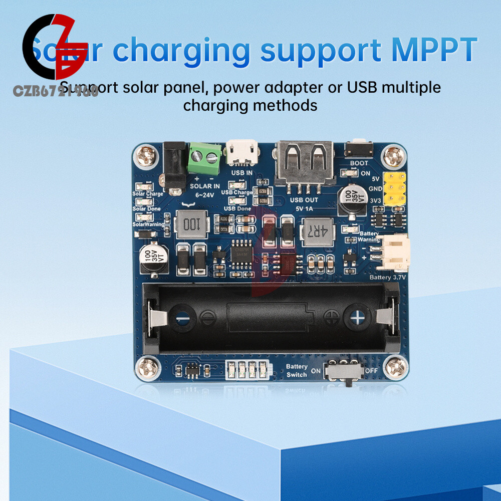 Power Manager Module for 6V~24V Solar Panel Support MPPT USB Battery Charging