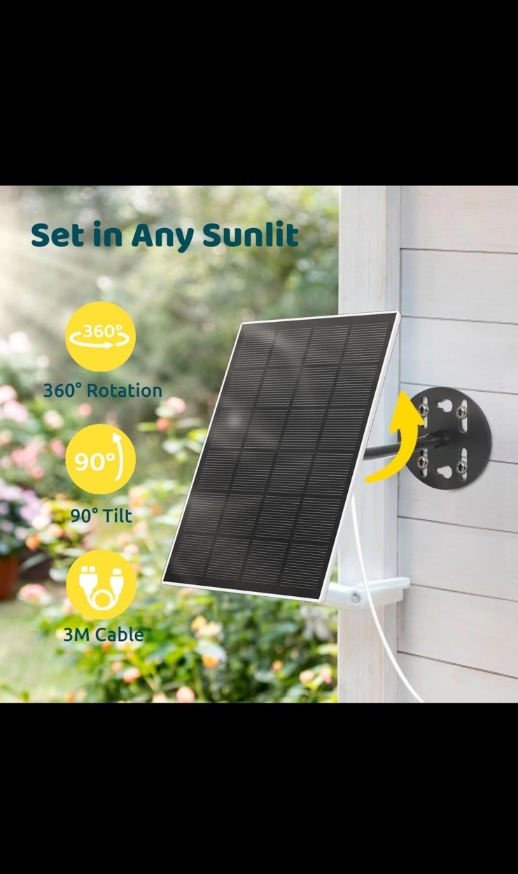 BIRDIFY Solar Panel for Bird Feeder Camera only, Type-C Charger, IP65 Waterproof