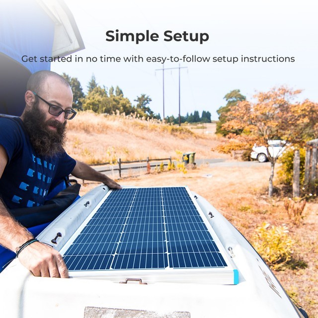 Renogy 1PCS Solar Panels 100 Watt 12 Volt, Monocrystalline PV (Compact Design)