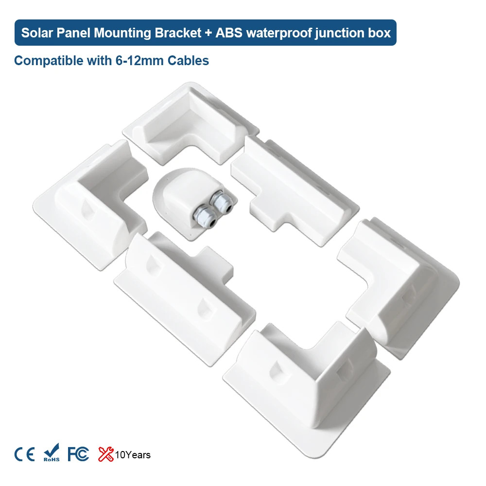 Caravan Solar Panel Mounting Bracket Kits with IP68 Car Cable Junction Box ABS F