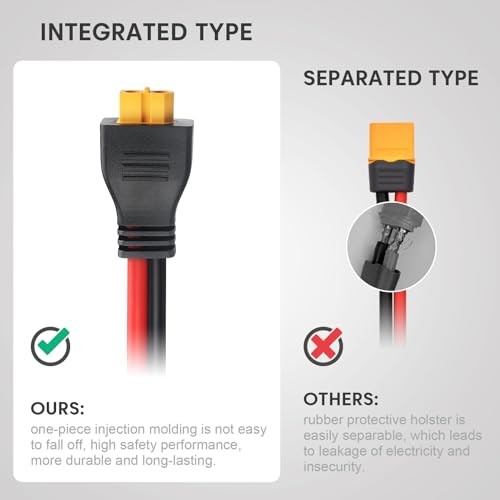 10AWG 45A XT60 to Anderson Adapter Cable | Heavy-Duty, XT60 Female to 2FT