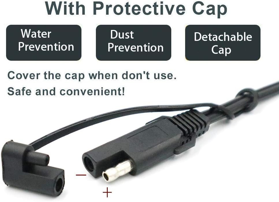 Essential SAE Quick Disconnect Solar Cable Adapter for Motorcycles & Cars – 2Pcs