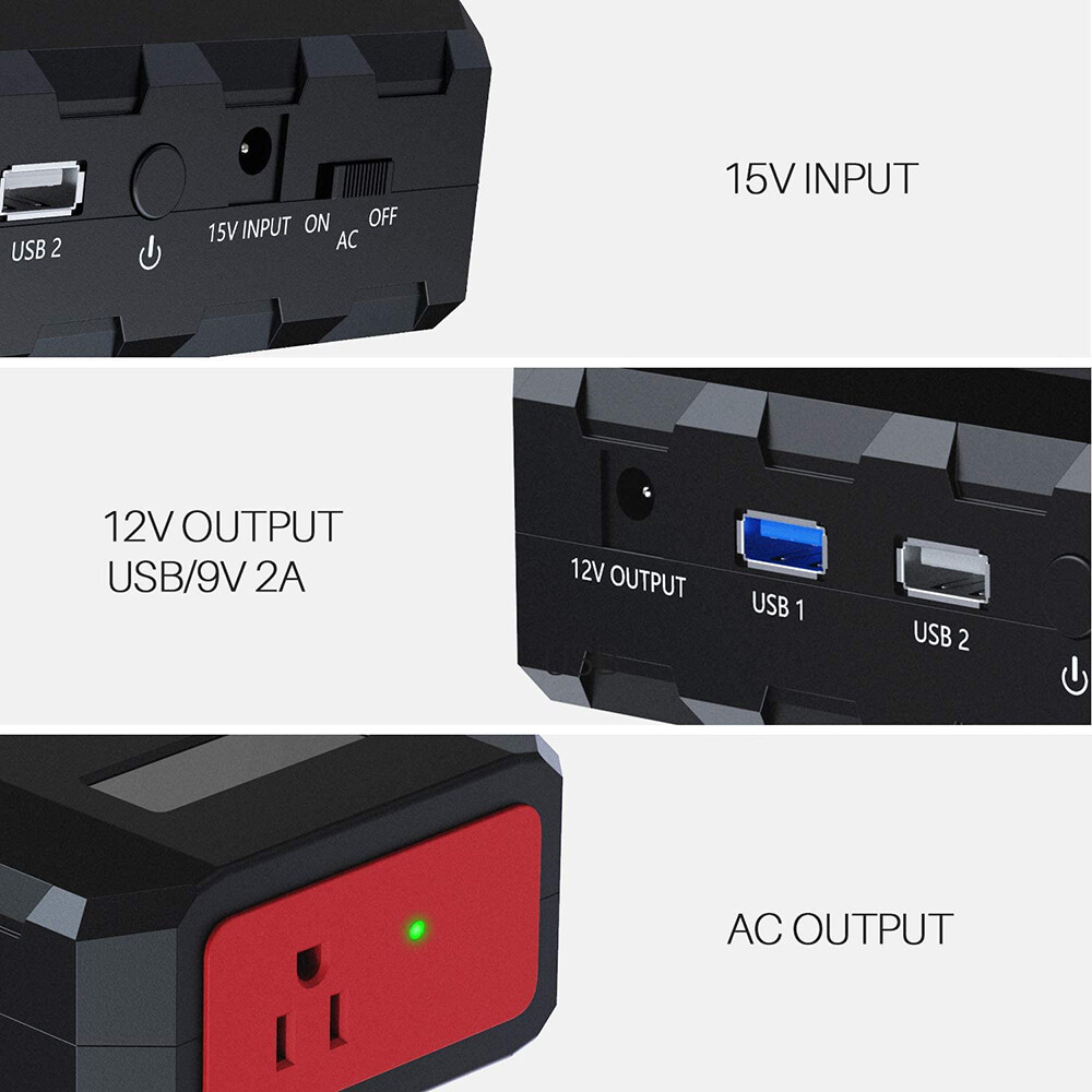 65W Portable Power Station Phone Fast Charger AC DC Battery Bank Solar Generator