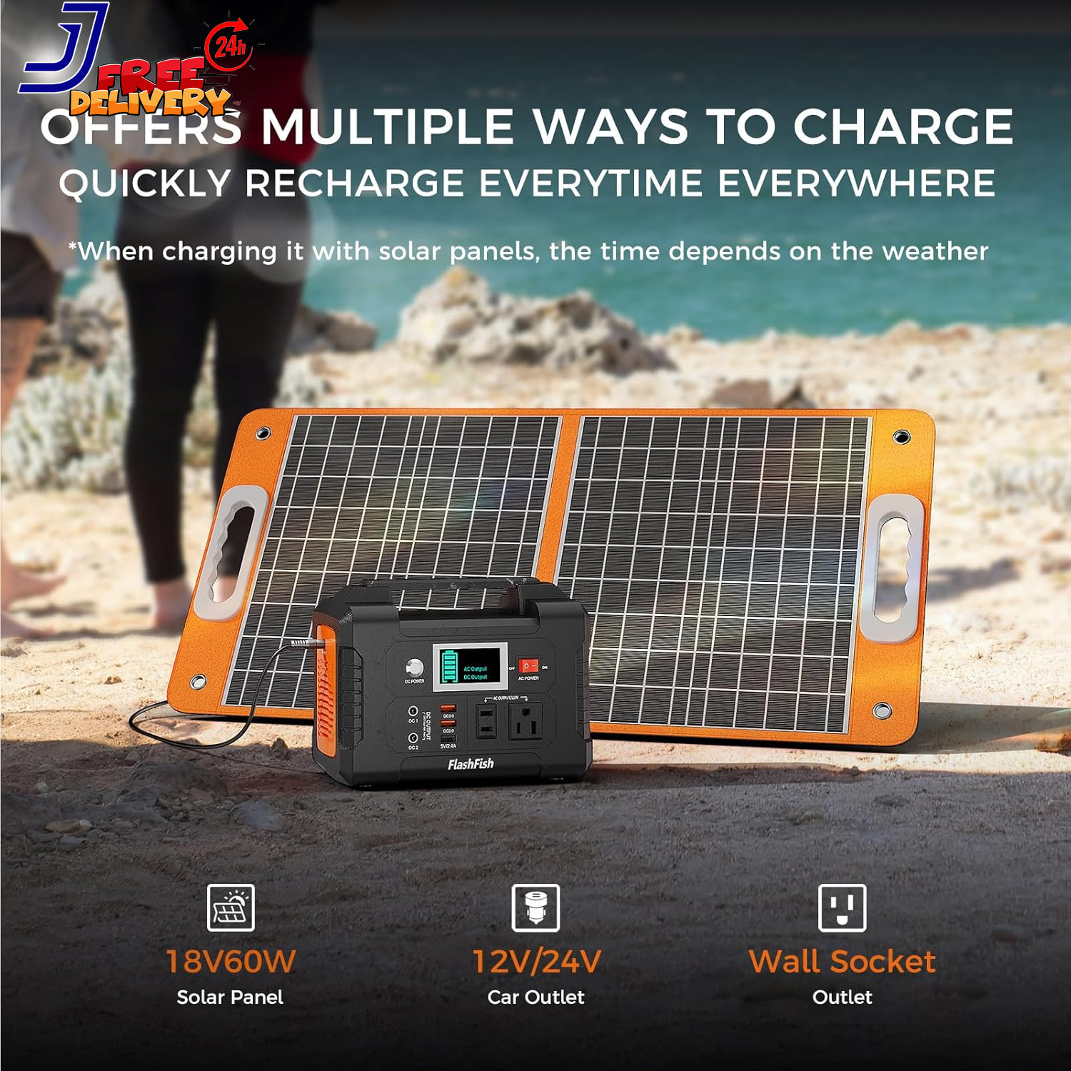 Estacion De Energia 200W Portatil Generador Solar 40800mAh Para Acampar Exterior