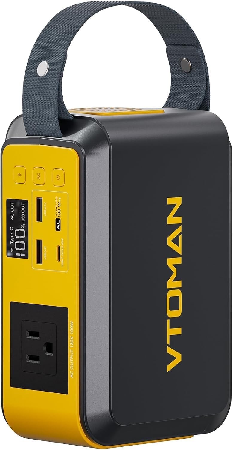 Jump 100 Solar Generator – Ultra-Fast 65W Recharge & LED Light for Emergency Use