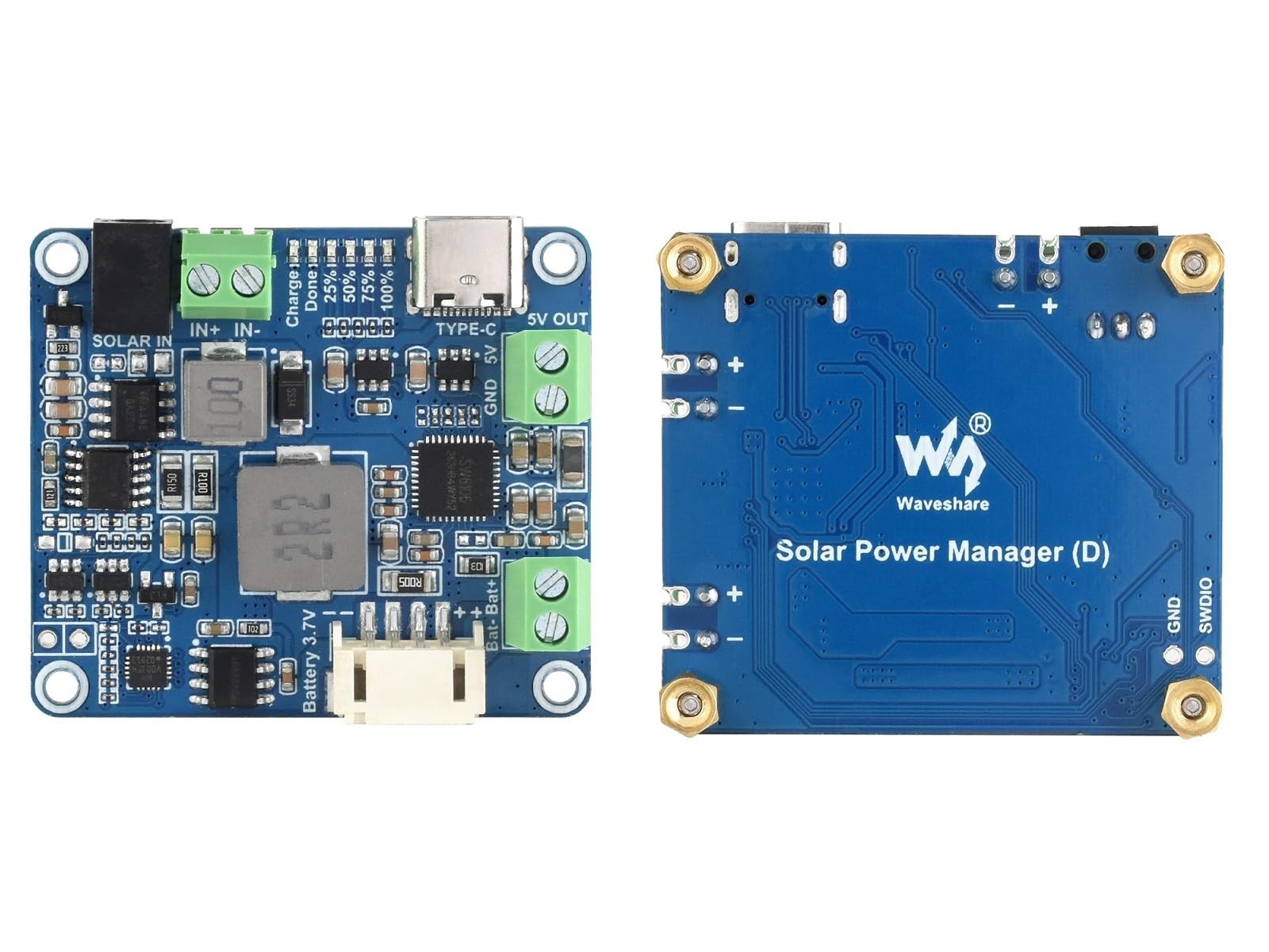 Solar Power Management Module for 6V-24V Panels & Type-C Adapter, MCU/Arduino Co