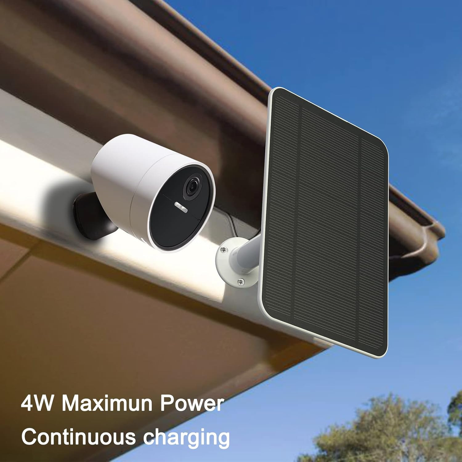 4W Solar Panel Compatible with Simplisafe Outdoor Camera, Includes Secure Wall M