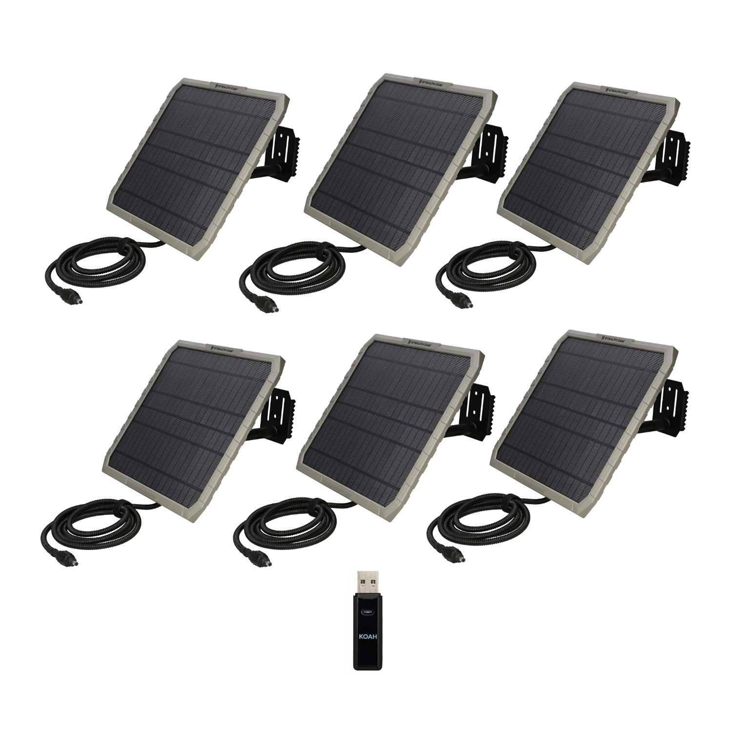 Stealth Cam FieldMAX EX 10-Inch Solar Panel (6-Pack) Bundle with Card Reader