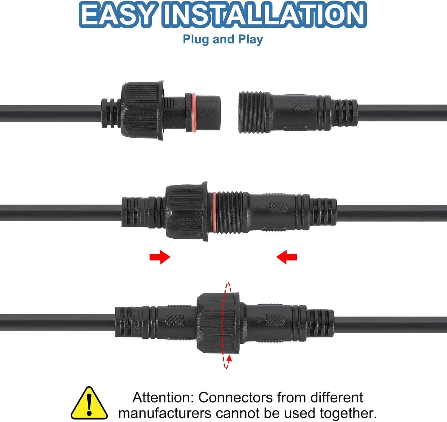 16.4Ft 20AWG 5 Pin Extension Cable Wire with 7.87″ Male Female Connector