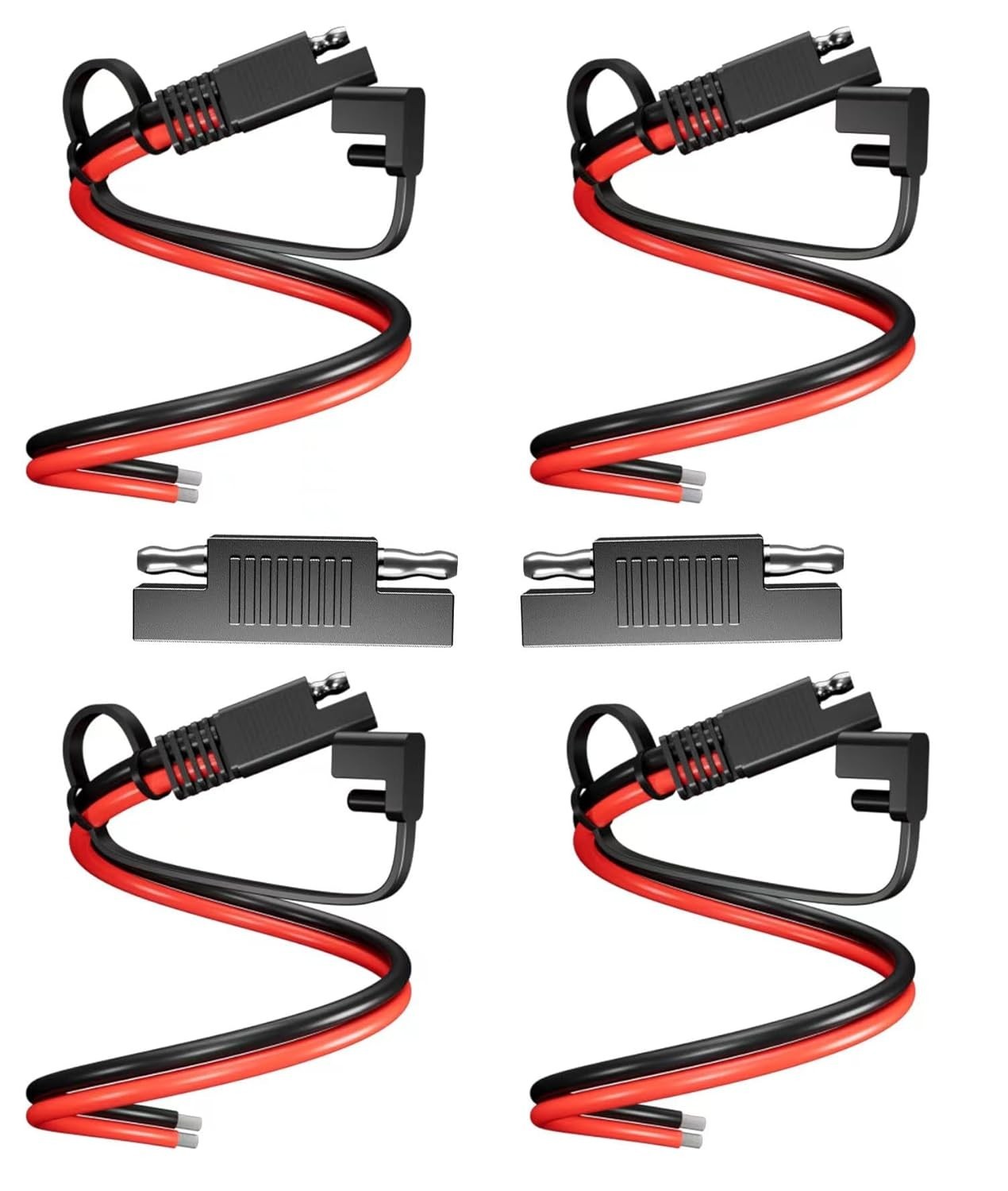 4 Pack SAE Extension Cable, 14Awg 30Cm Automotive Dc Power Extension for Sola…