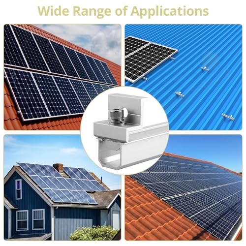 Solar Panel Bracket Kit, 6 Pcs 7.87 in Aluminium Solar Panel Mounting Silver